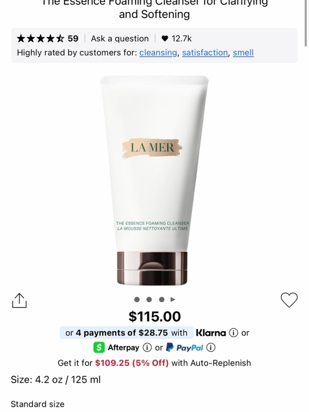 La Mer The Essence Foaming Cleanser New Fresh Batch H85